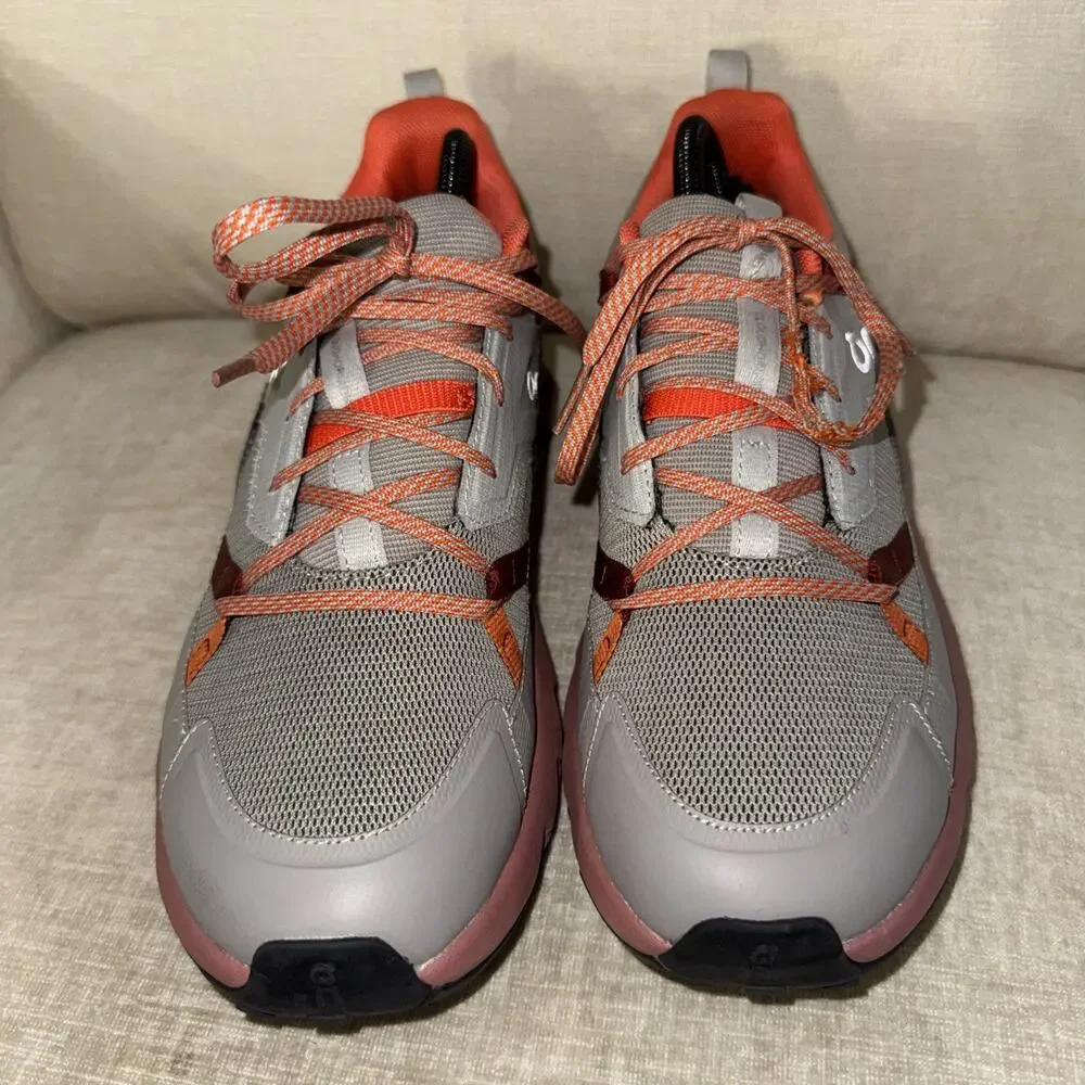 On Cloudhorizon Men’s Trail Running Shoes Size 8.5 Fog Mahogany Gray/Red/Orange